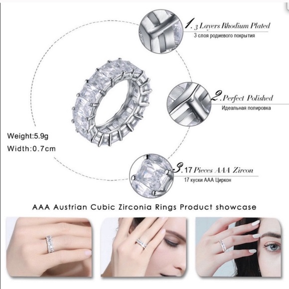 Emerald Cut Eternity Wedding Band Lab Diamond Ring - Picture 14 of 16